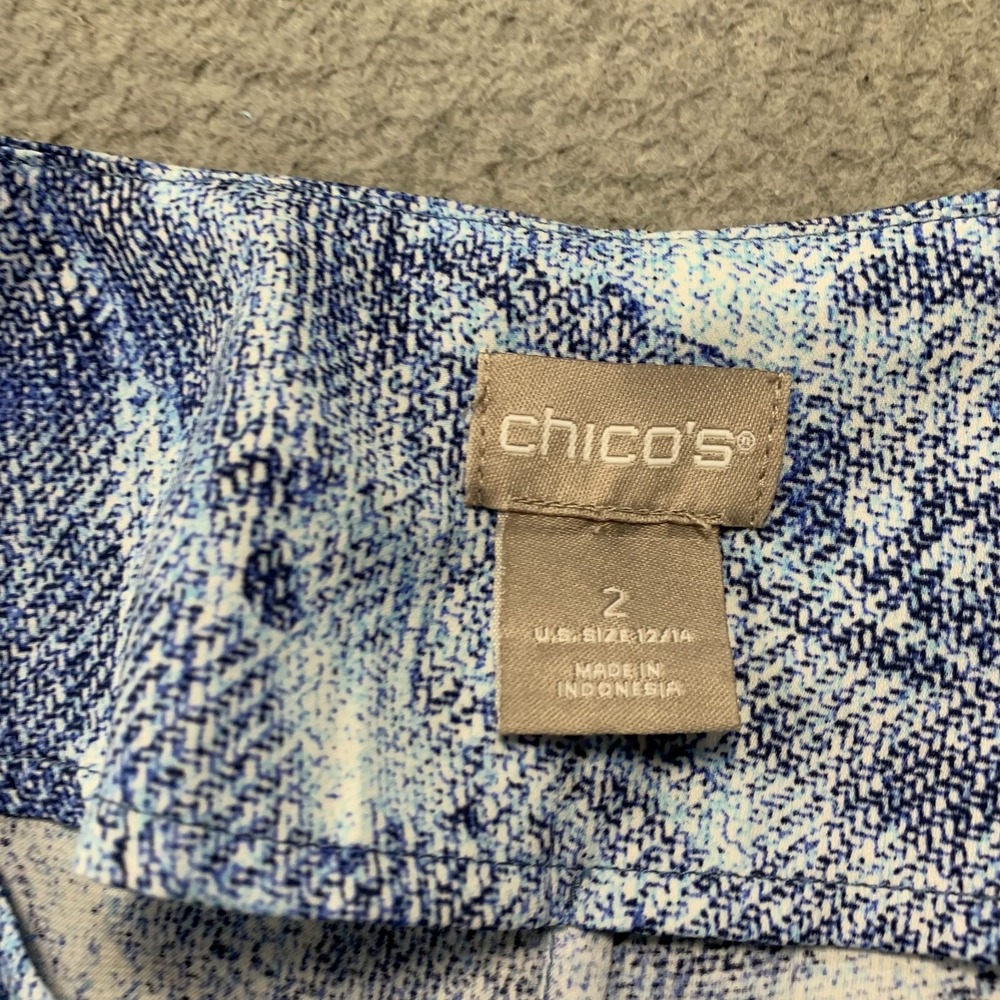 CHICOS Blouse Womens Size 2 / Large Top Blue - Picture 3 of 7